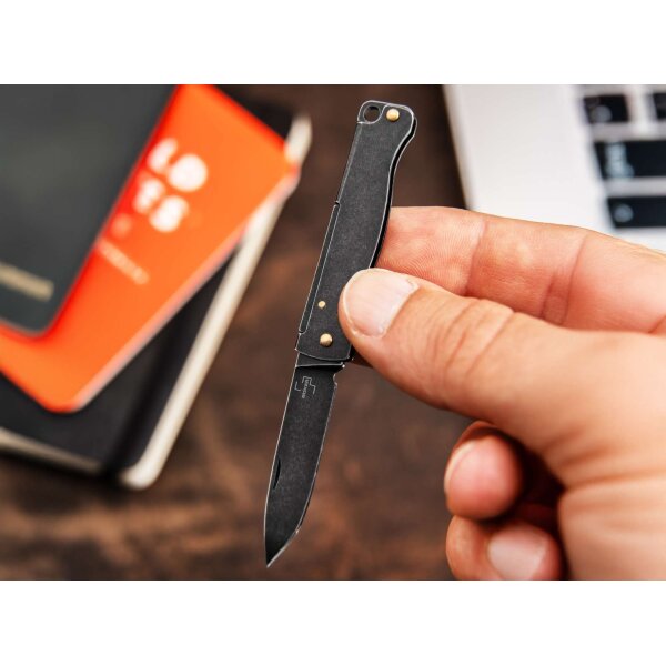 Böker Plus Atlas Mini Dark 12C27 Stahl Edelstahl Slipjoint 01BP0025