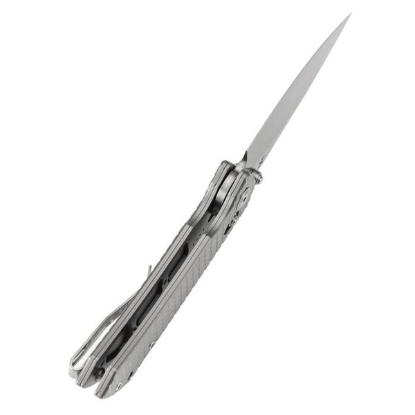 Kansept Knives Fenrir Crossbar Lock Bead Blasted Titan Handle Titanium Frag Pattern CPM-S35VN Greg Schob Design