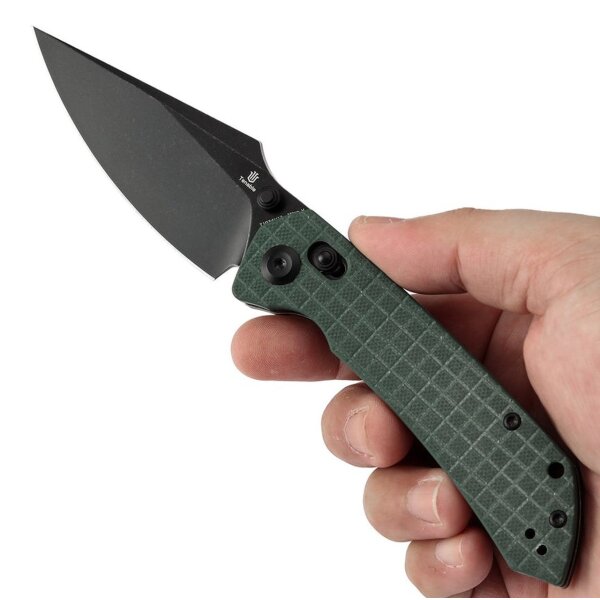 Kansept Tenable Knives Fenrir Cross Bar Green Grün G10 Griff Blackwashed Nitro-V Klinge Sparrow Design