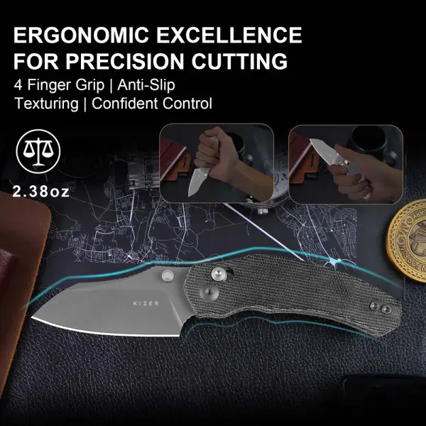 Kizer Mini Bulldog Nitro-V Micarta Clutch Lock Folder