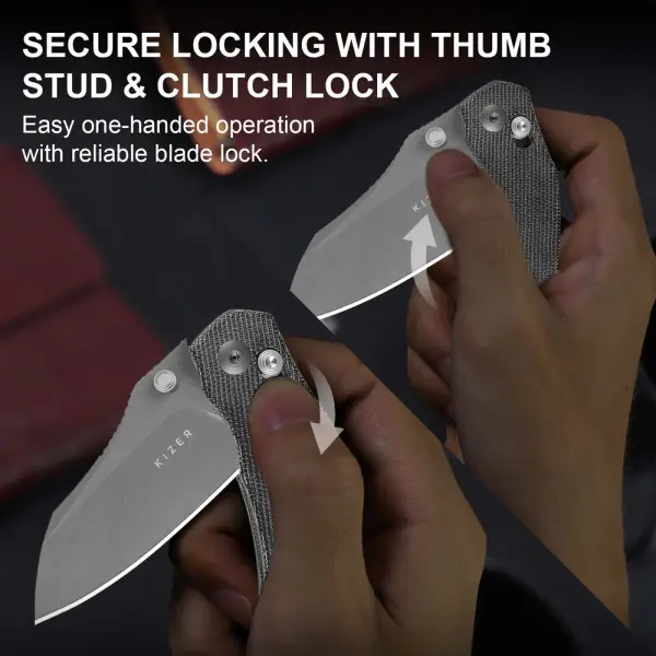 Kizer Mini Bulldog Nitro-V Micarta Clutch Lock Folder