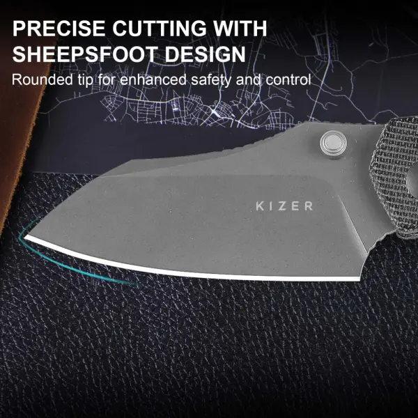 Kizer Mini Bulldog Nitro-V Micarta Clutch Lock Folder