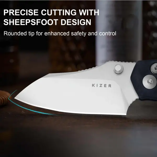 Kizer Mini Bulldog Nitro-V Blue Richlite Clutch Lock Folder