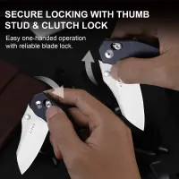 Kizer Mini Bulldog Nitro-V Blue Richlite Clutch Lock Folder