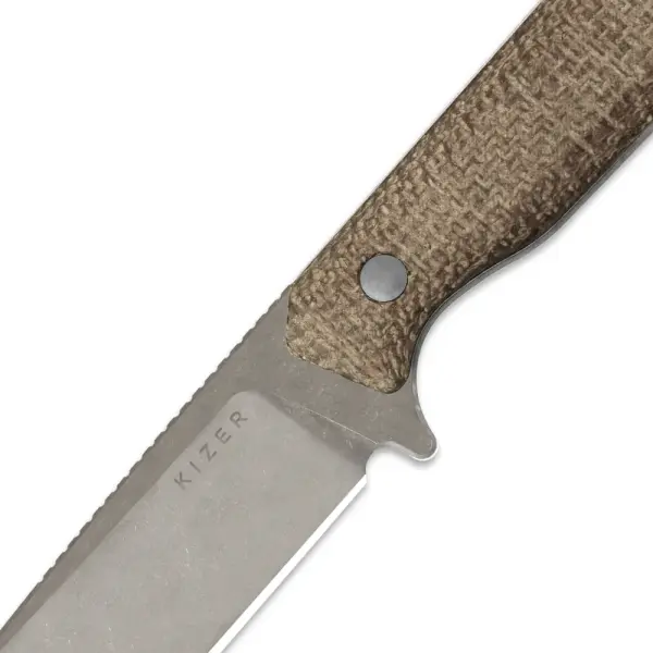 Kizer Begleiter Fix Outdoormesser 3V Stahl Burlap Micarta