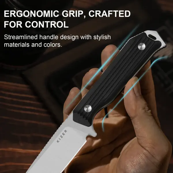 Kizer Begleiter Fix Outdoormesser AEB-L Stahl Burlap G10