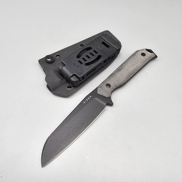 Kizer Begleiter Fix Outdoormesser 3V Stahl Micarta Kydexscheide