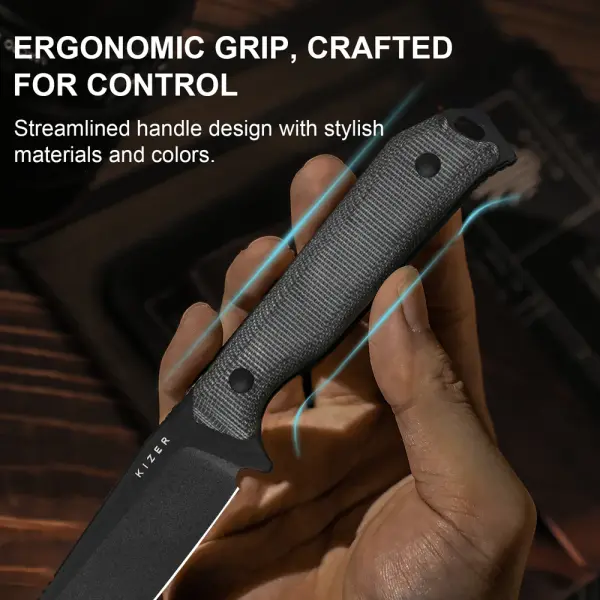 Kizer Begleiter Fix Outdoormesser 3V Stahl Micarta Kydexscheide