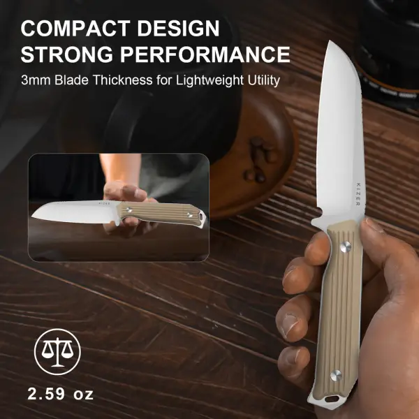 Kizer Begleiter Fix Outdoormesser AEB-L Stahl G10 Coyote