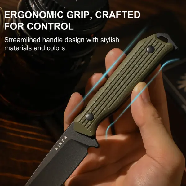 Kizer Begleiter Fix Outdoormesser AEB-L Stahl G10 OD Green