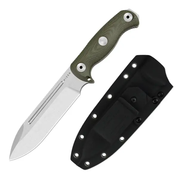 Kizer Drop Bear Fix 7 Outdoormesser AEB-L Stahl Micarta