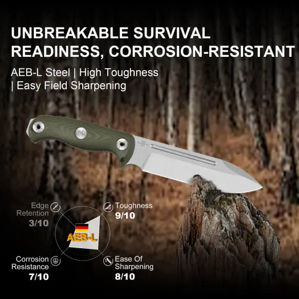 Kizer Drop Bear Fix 7 Outdoormesser AEB-L Stahl Micarta
