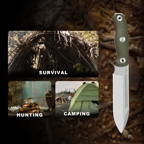 Kizer Drop Bear Fix 7 Outdoormesser AEB-L Stahl Micarta
