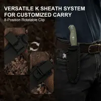 Kizer Drop Bear Fix 7 Outdoormesser AEB-L Stahl Micarta