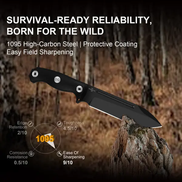 Kizer Drop Bear Fix 7 Outdoormesser 1095 Stahl G10