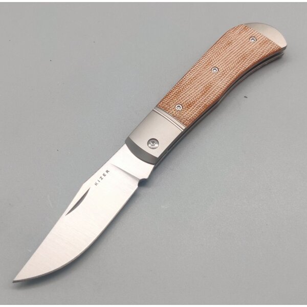 Kizer Trestle Slipjoint 14C28N Stahl Titan / Micarta Gentleman Knife