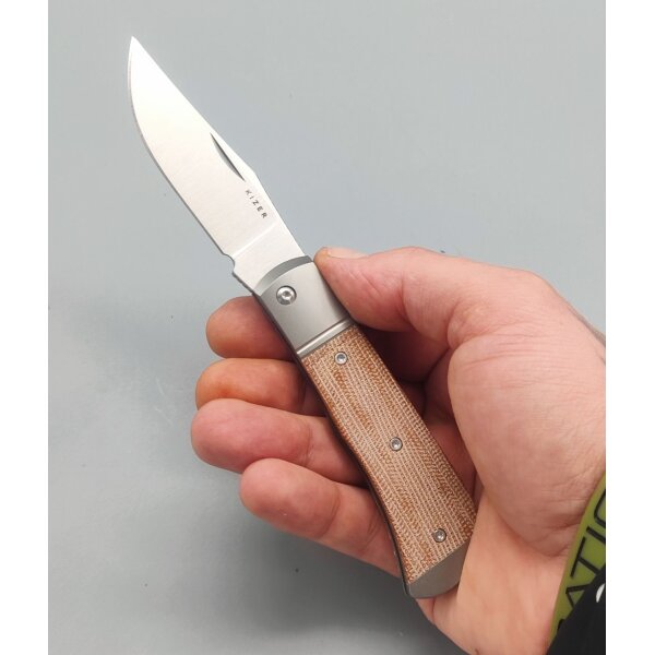 Kizer Trestle Slipjoint 14C28N Stahl Titan / Micarta Gentleman Knife