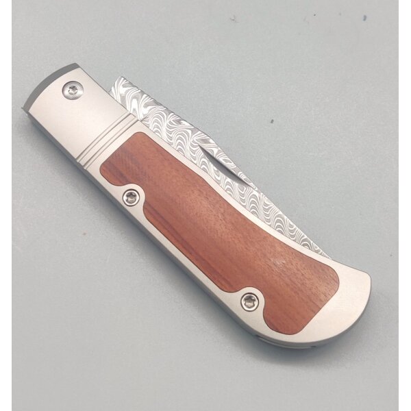 Kizer Trestle Slipjoint Damast Stahl Titan / Mkuruti Holz Gentleman Knife