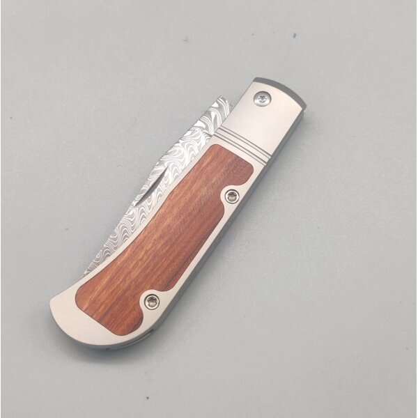 Kizer Trestle Slipjoint Damast Stahl Titan / Mkuruti Holz Gentleman Knife