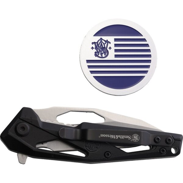 Smith & Wesson Linerlock mit Challenge Coin Taschenmesser
