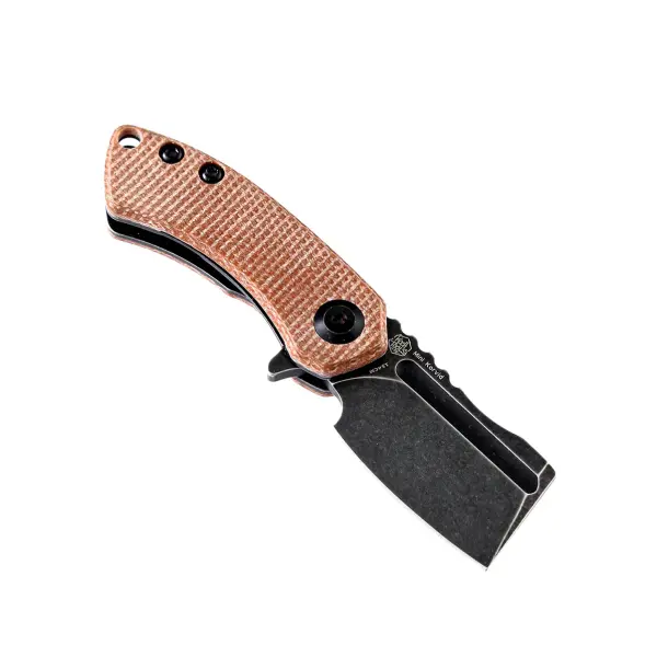 Kansept Knives Mini Korvid Flipper Brown Micarta by Koch Tools