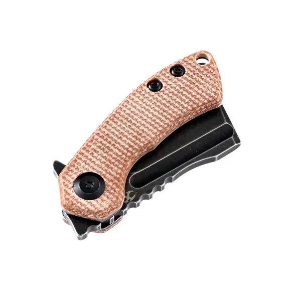 Kansept Knives Mini Korvid Flipper Brown Micarta by Koch Tools