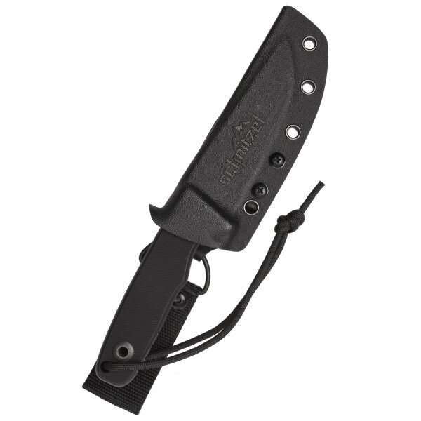Schnitzel TRI Messer Outdoormesser schwarz 14C28N Stahl G10 Griff Kydexscheide