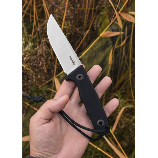 Schnitzel TRI Messer Outdoormesser schwarz 14C28N Stahl G10 Griff Kydexscheide