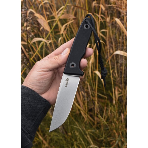 Schnitzel TRI Messer Outdoormesser schwarz 14C28N Stahl G10 Griff Kydexscheide