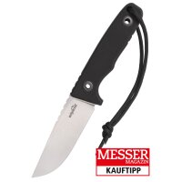 Schnitzel TRI Messer Outdoormesser schwarz 14C28N Stahl...