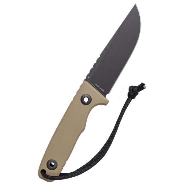 Schnitzel TRI Messer Outdoormesser Sand 14C28N Stahl G10 Griff Kydexscheide