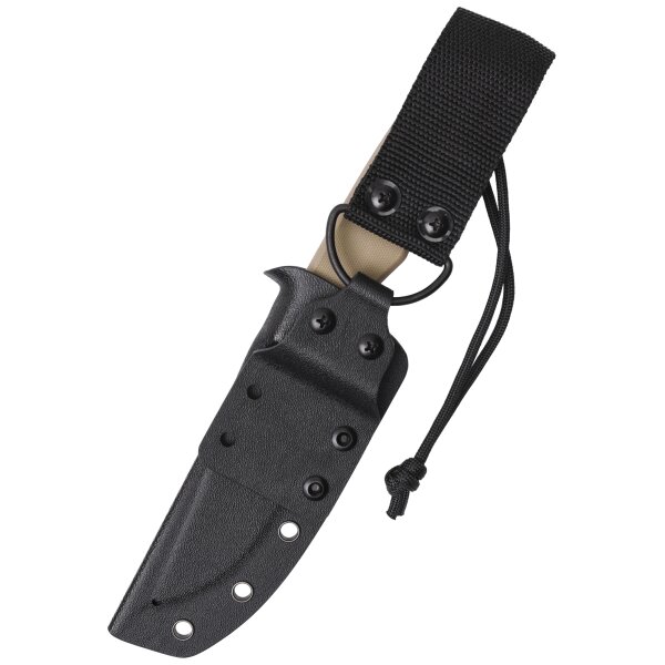 Schnitzel TRI Messer Outdoormesser Sand 14C28N Stahl G10 Griff Kydexscheide