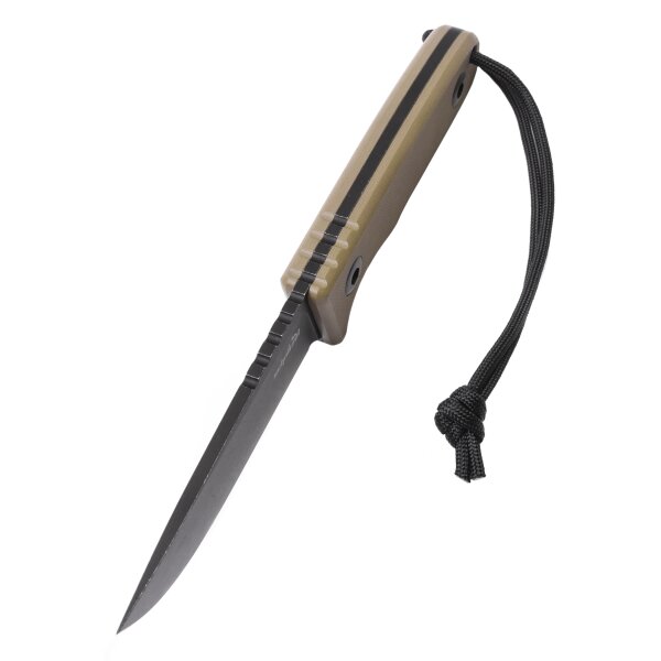 Schnitzel TRI Messer Outdoormesser Sand 14C28N Stahl G10 Griff Kydexscheide