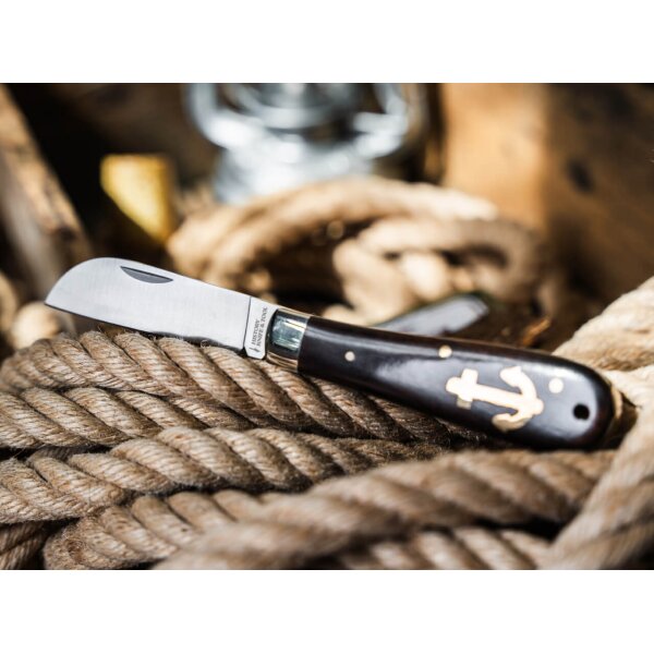 History Knife & Tool Anchor Knife Ankermesser 4116 Stahl Ebenholz Slipjoint