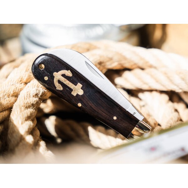 History Knife & Tool Anchor Knife Ankermesser 4116 Stahl Ebenholz Slipjoint