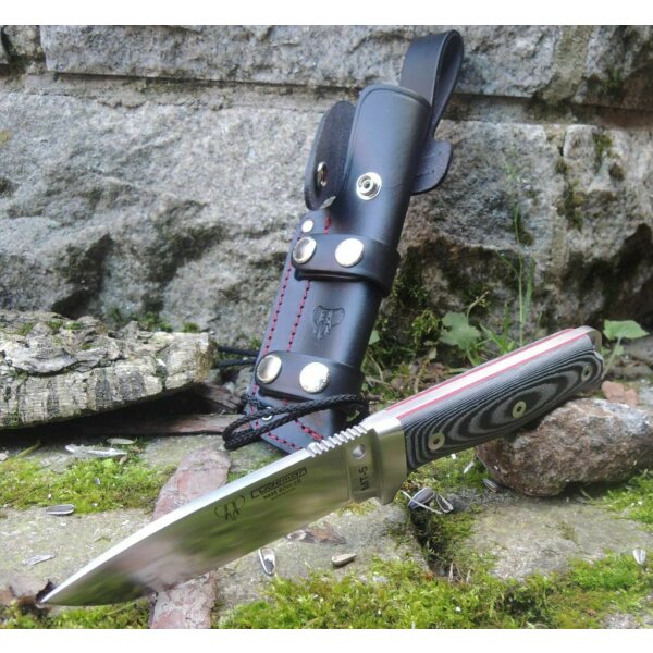 Cudeman Messer 120-M-MT-5 Outdoormesser N695 Stahl Micartagriff Lederscheide