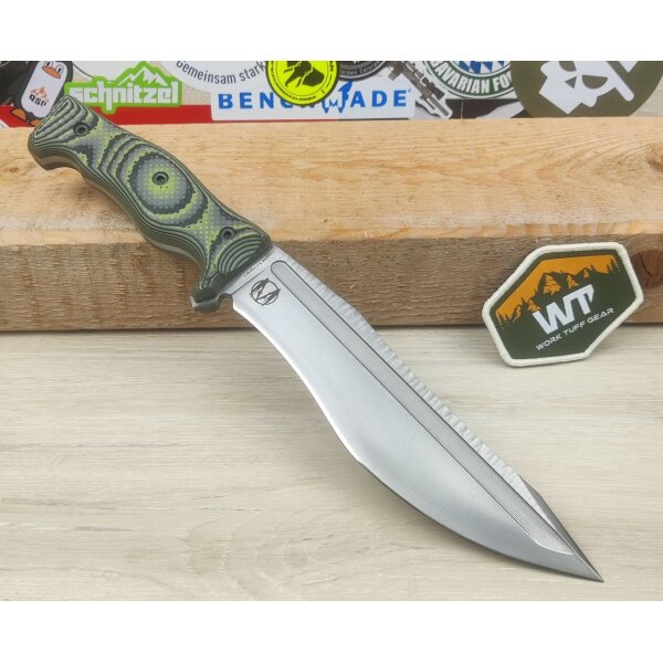 Work Tuff Gear Little Evil Fighter Gen 2 Zombie Green Camo Outdormesser Bohler K329 Stahl Design by Zeke Menacho