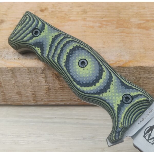 Work Tuff Gear Little Evil Fighter Gen 2 Zombie Green Camo Outdormesser Bohler K329 Stahl Design by Zeke Menacho