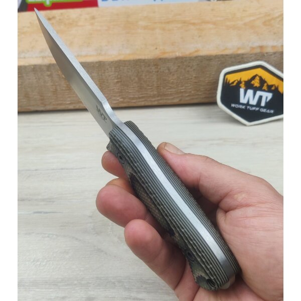 Work Tuff Gear Nomad Bushcrafter Outdoormesser K392 G10 Jungle Camo