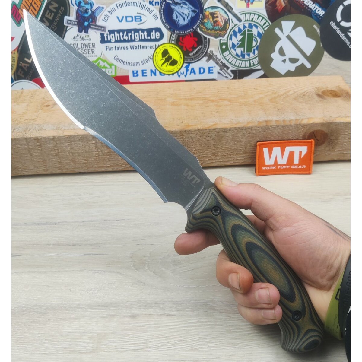 Work Tuff Gear Lanzeta-NC Outdoormesser SK85 G10 Tree Bark Camo