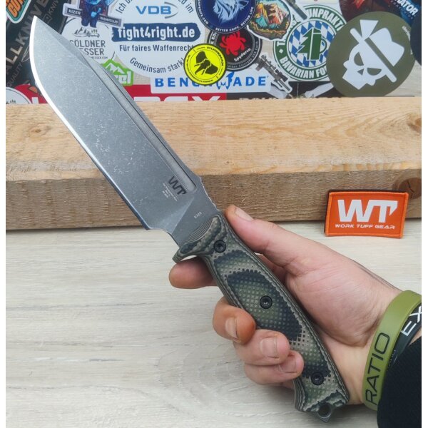 Work Tuff Gear Wilderness Warrior Outdoormesser K329 G10 Jungle Camo