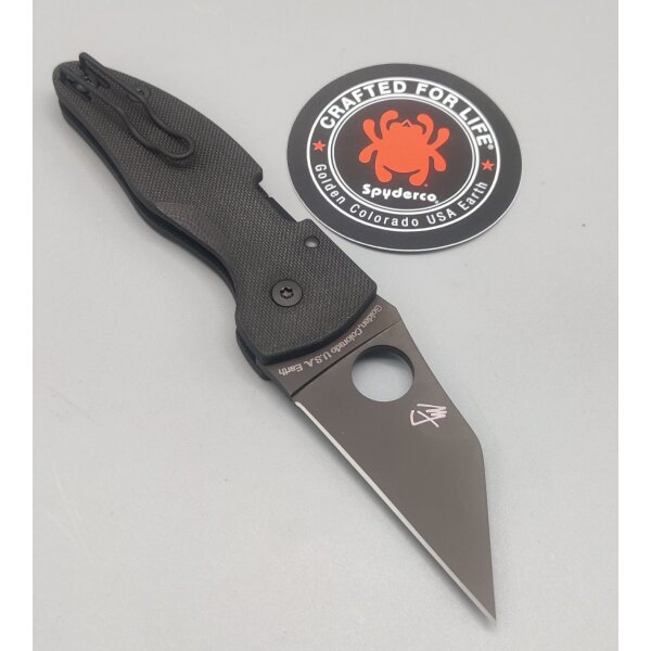 Spyderco MicroJimbo G10 Black Blade PlainEdge CPM-S30V Stahl Compression Lock 01SP1234