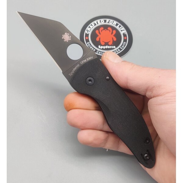 Spyderco MicroJimbo G10 Black Blade PlainEdge CPM-S30V Stahl Compression Lock 01SP1234