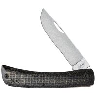 Case Sod Buster Jr S35VN Black Burlap Micarta G10...