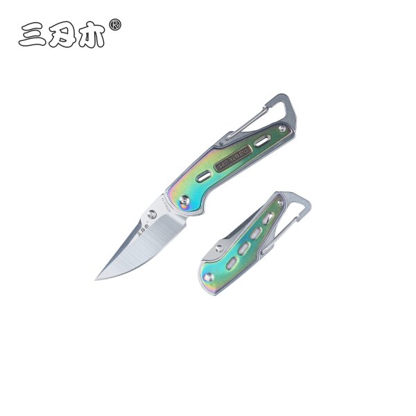 Sanrenmu 6070RUX-SX Rainbow Carabine Slipjoint 12C27 Stahl