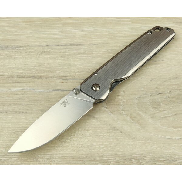 Sanrenmu Messer 7096LUC-SF Taschenmesser 12C27 Stahl 420 Edelstahlgriff Linerlock