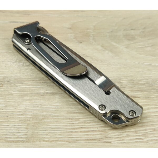 Sanrenmu Messer 7096LUC-SF Taschenmesser 12C27 Stahl 420 Edelstahlgriff Linerlock