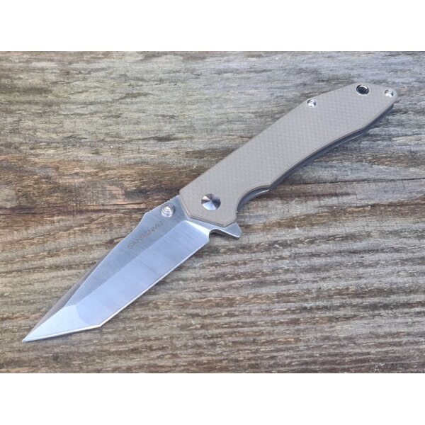 Sanrenmu Messer9001LTC-GV Tanto Taschenmesser 12C27 Stahl G10 Kugellager Linerlock