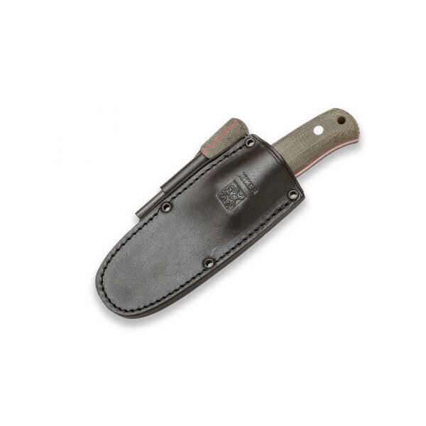 Joker Erizo TS2 EDC Knife Lederscheide Canvas Micarta Feuerstarter