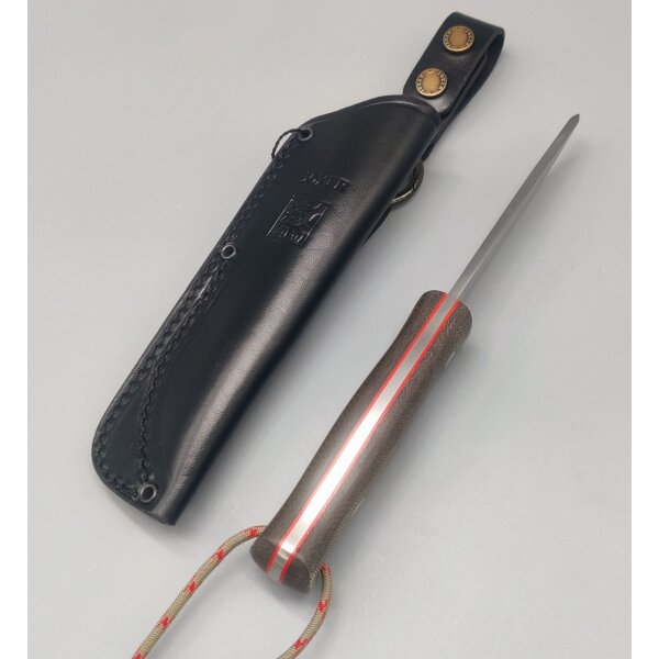 Joker Scandi Bushlord Sleipner Stahl Canvas Micarta Lederscheide
